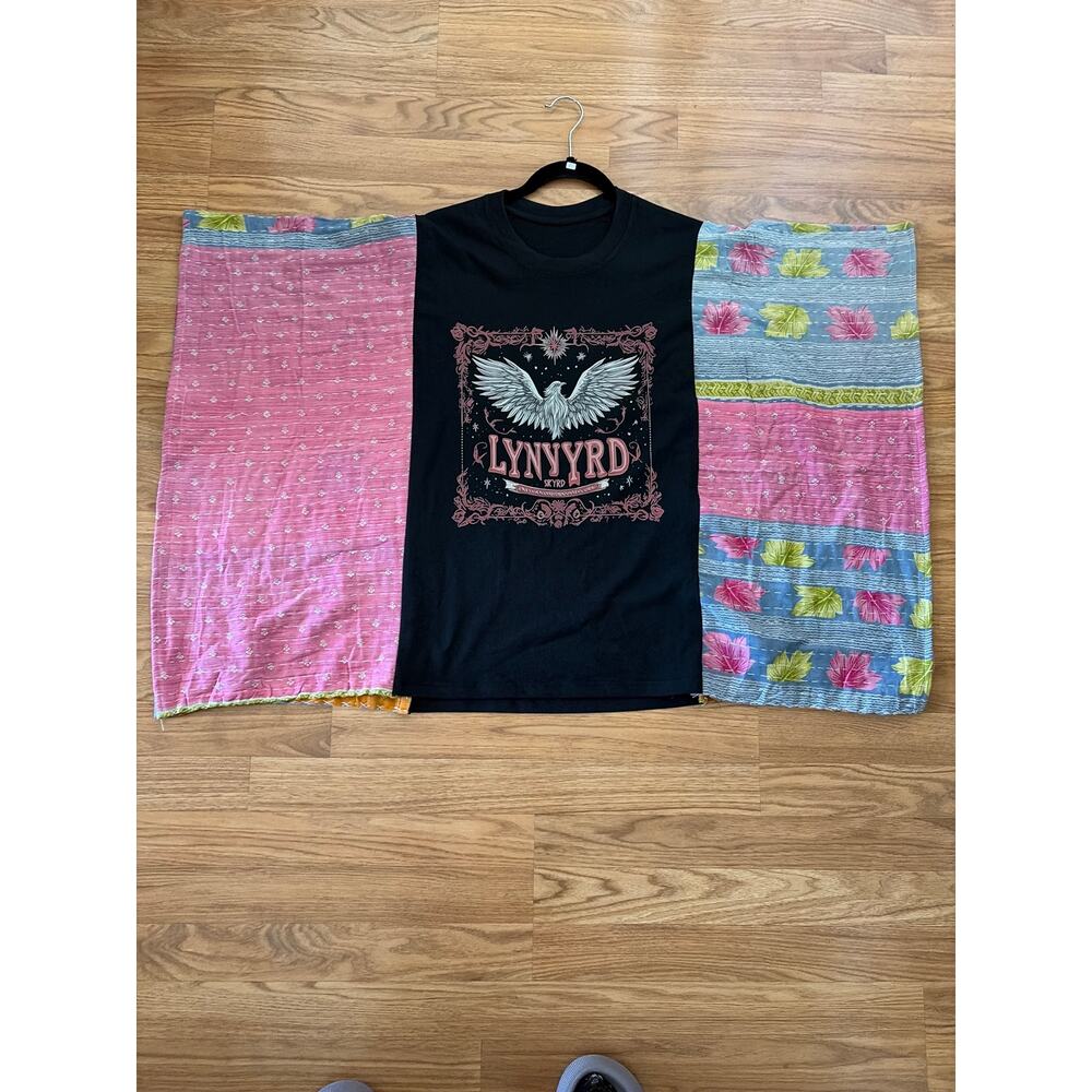 Lynyrd Skynyrd Upcycled Kantha Tunic Top Shirt OS Handmade Boho - Picture 3 of 3